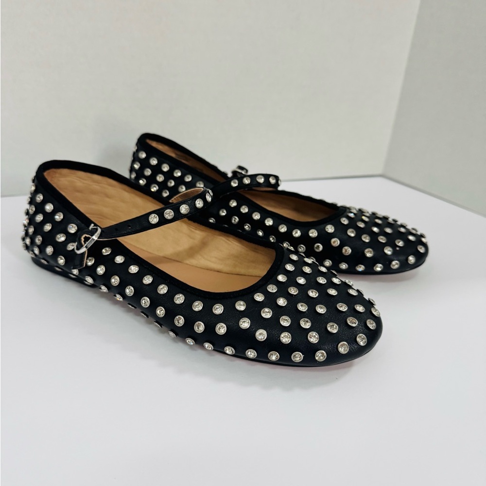 Steve Madden Vinetta Black Studded Flats 7.5